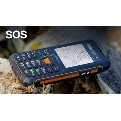 Evolveo - StrongPhone Z6, veekindel Dual SIM-telefon, must/oranž