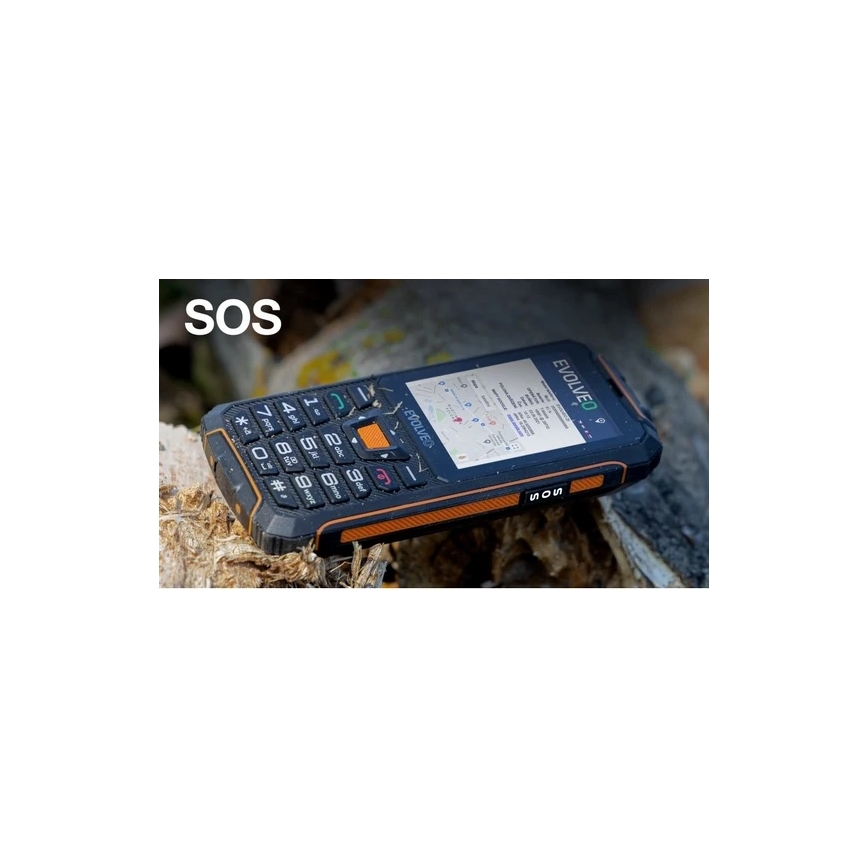 Evolveo - StrongPhone Z6, veekindel Dual SIM-telefon, must/oranž