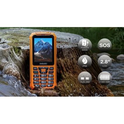 Evolveo - StrongPhone Z6, veekindel Dual SIM-telefon oranž