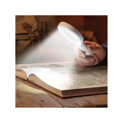 Extol - hämardatav laetav luup LED-valgustusega, 650 mAh, valge/hall