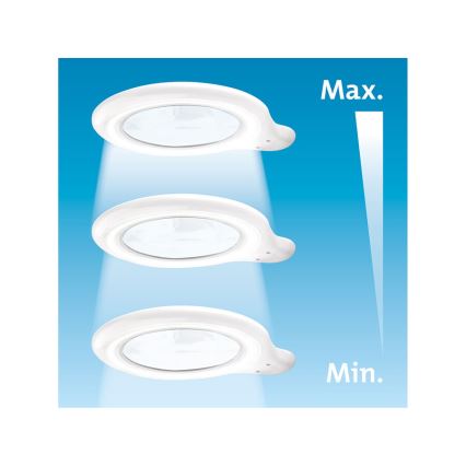 Extol - hämardatav laualamp luubiga, LED/10W/230V, valge