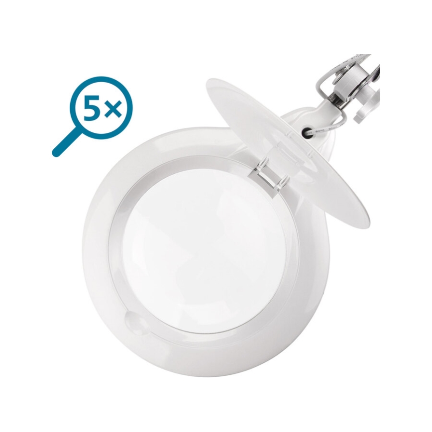 Extol - hämardatav laualamp luubiga, LED/10W/230V, valge