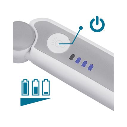 Extol - Hämardatav LED-valgustusega taaslaetav kokkupandav luup, 650 mAh, valge/hall