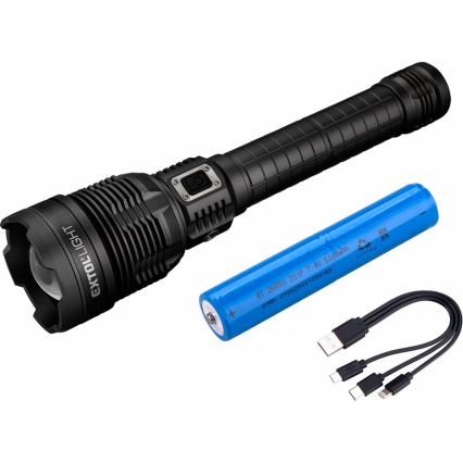 Extol - LED Hämardatav laetav taskulamp akupangaga LED/60W/10000 mAh 8000 lm IPX4 must