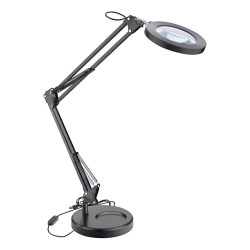 Extol - LED Hämardatav laualamp luubiga LED/7W/5V 2900/4500/7500K must