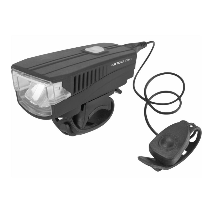Extol - LED Laetav taskulamp koos jalgratta pasunaga LED/5W/1200 mAh/3,7V IPX4