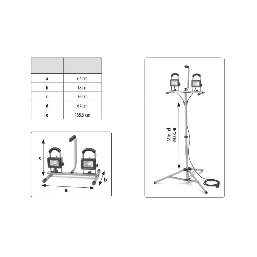 Extol - LED Prožektor alusega 2xLED/30W/230V IP65