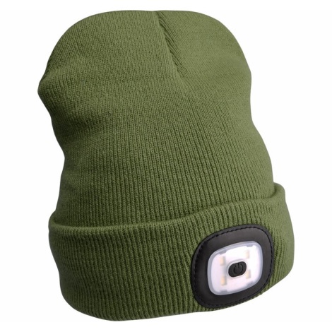 Extol - Müts pealambi ja USB laadimisega 300 mAh roheline, suurus UNI
