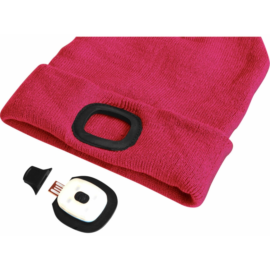 Extol - Müts pealambi ja USB laadimisega 300 mAh roosa, suurus UNI