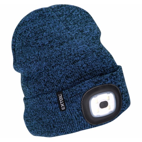 Extol - Müts pealambi ja USB laadimisega 300 mAh sinine, suurus UNI