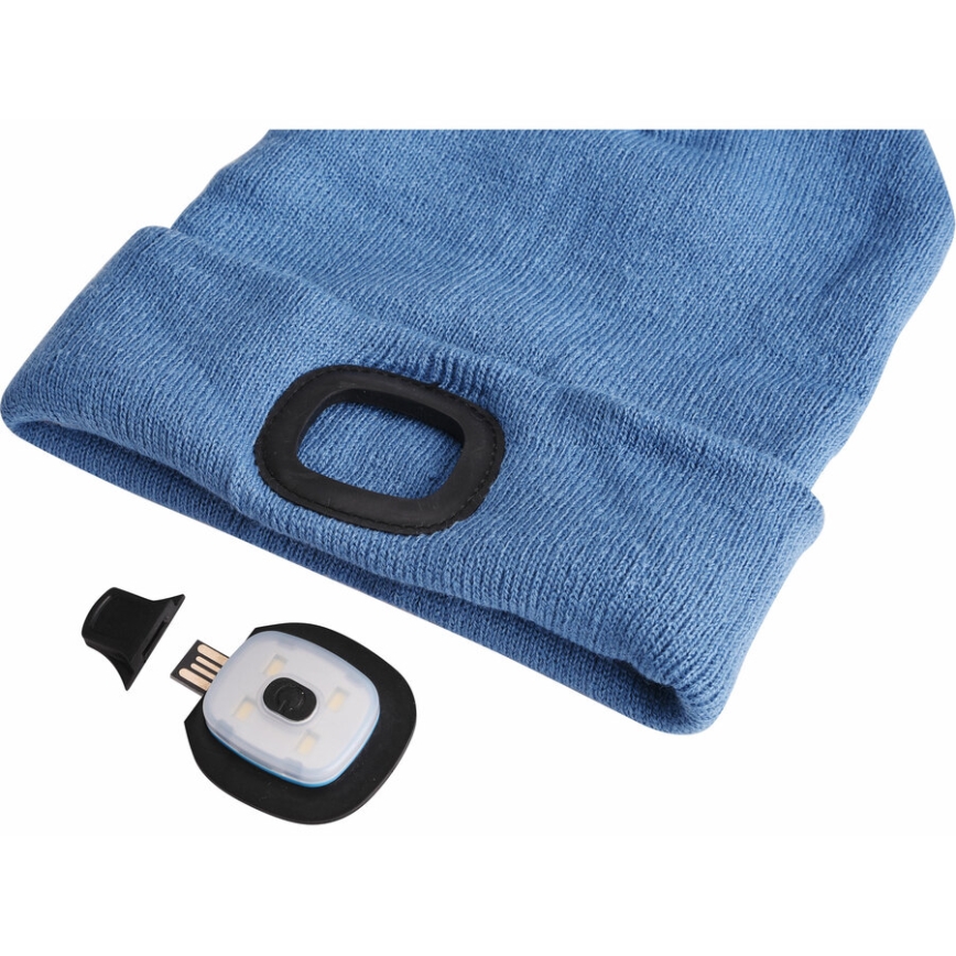 Extol - Müts pealambiga, USB-laetav 300 mAh, sinine, suurus UNI