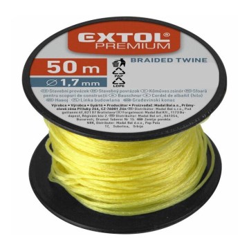 Extol Premium - Müürinöör 1,7mm x 50m kollane