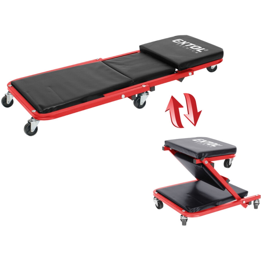 Extol Premium - ratastel montaažilamamistool/iste 2-ühes