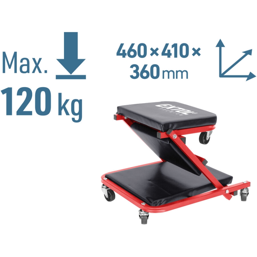 Extol Premium - ratastel montaažilamamistool/iste 2-ühes