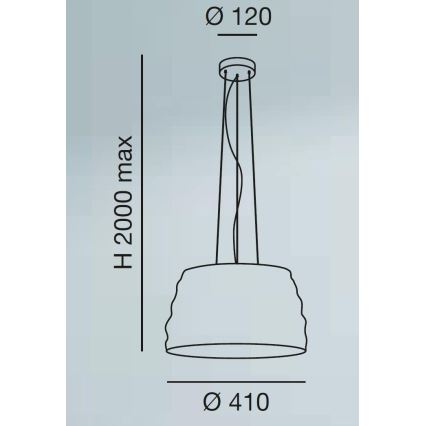 Fabas 3322/45/178 - Juhtmega lühter SOFT 3xE27/40W/230V