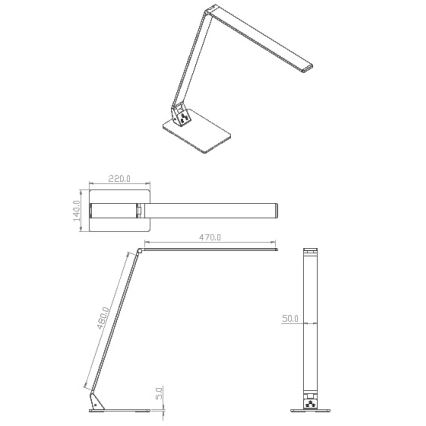 Fabas Luce 3265-30-101 - LED Hämardatav laualamp WASP LED/12W/230V 3000/4000/5000K must