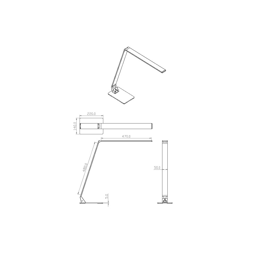 Fabas Luce 3265-30-101 - LED Hämardatav laualamp WASP LED/12W/230V 3000/4000/5000K must