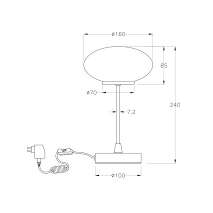 Fabas Luce 3339-30-178 - LED Puutetundlik hämardatav laualamp JAP LED/5W/230V matt kroom