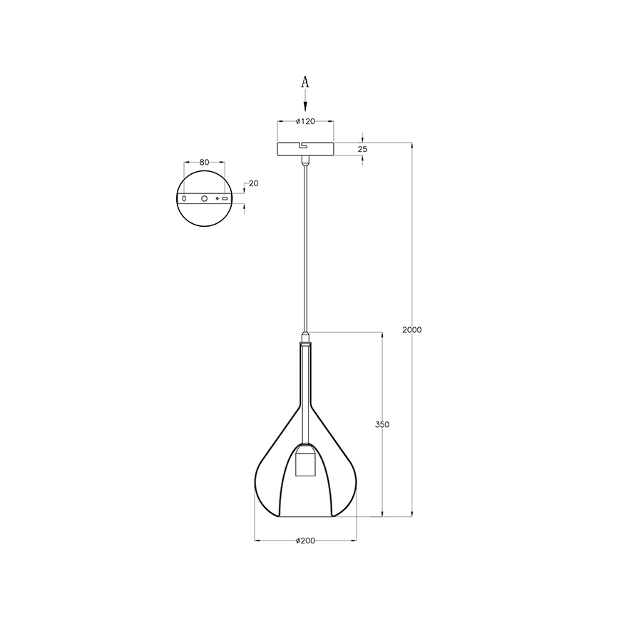 Fabas Luce 3481-40-126 - Lühter LILA 1xE27/40W/230V hall