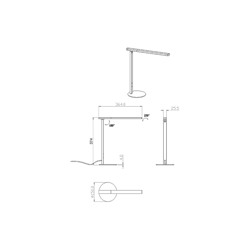 Fabas Luce 3550-30-101 - LED Hämardatav laualamp IDEAL LED/10W/230V 3000-6000K must