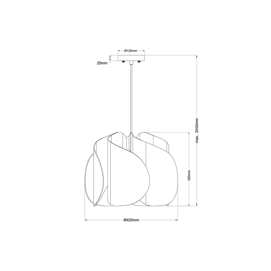 Fabas Luce 3672-40-132 - Lühter PEVERO 1xE27/40W/230V puit