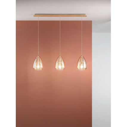 Fabas Luce 3673-48-125 - Lühter BRITTON 3xE27/40W/230V kuldne