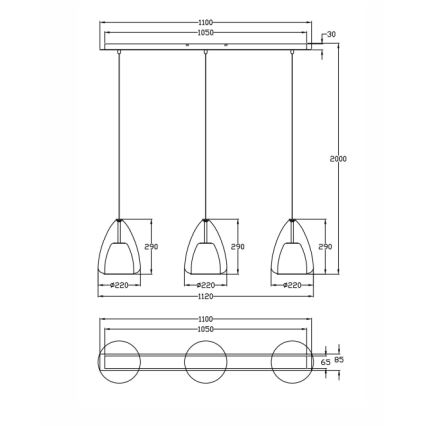 Fabas Luce 3673-48-125 - Lühter BRITTON 3xE27/40W/230V kuldne