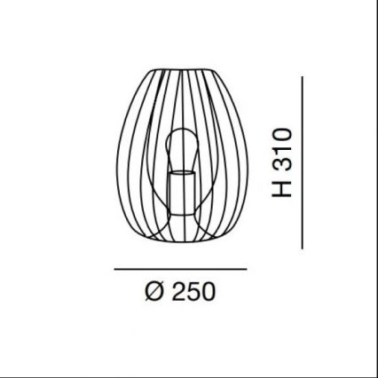 Fabas Luce 3677-34-101 - Laualamp CAMP 1xE27/40W/230V must