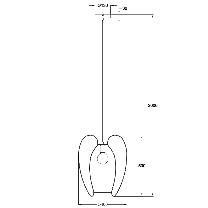 Fabas Luce 3677-45-101 - Lühter CAMP 1xE27/40W/230V must