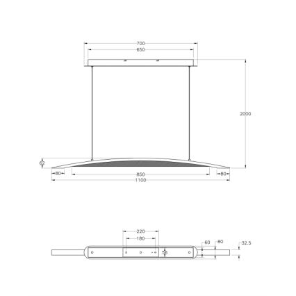 Fabas Luce 3697-40-102 - LED Hämardatav lühter CORDOBA LED/36W/230V valge/puit