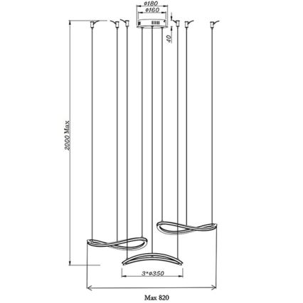 Fabas Luce 3711-47-102 - LED Lühter TIRRENO LED/50W/230V