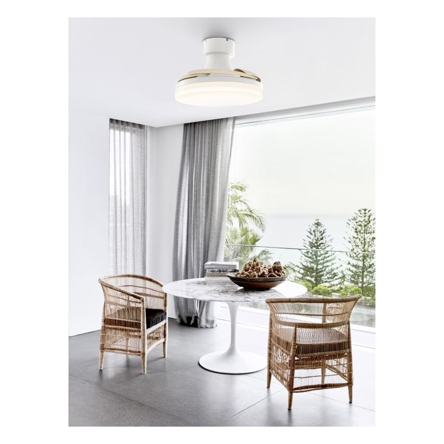 FANAWAY 210664 - LED Hämardatav laeventilaator ORBIT LED/25W/230V beež/valge + kaugjuhtimispult