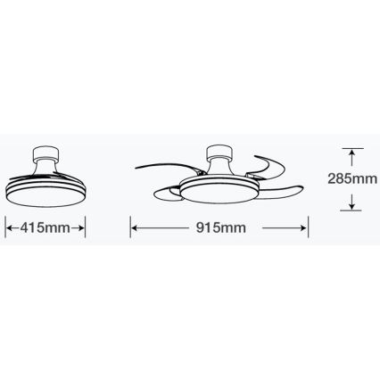FANAWAY 210664 - LED Hämardatav laeventilaator ORBIT LED/25W/230V beež/valge + kaugjuhtimispult