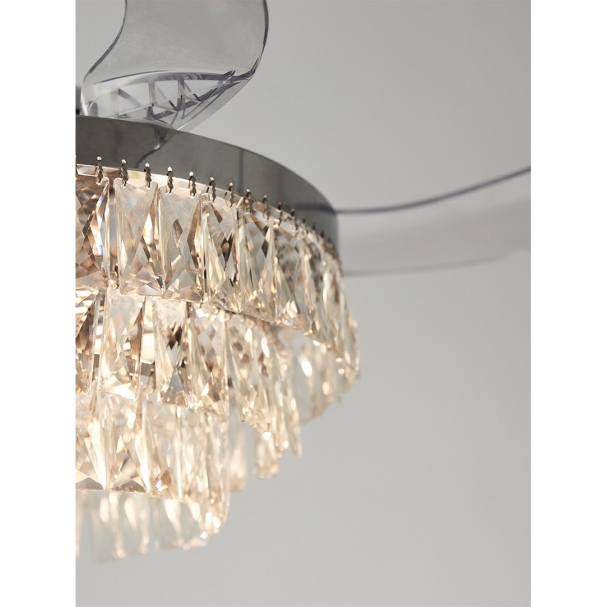 FANAWAY 212923 - LED Laeventilaator VEIL 6xE14/4,5W/230V läikiv kroom + kaugjuhtimispult