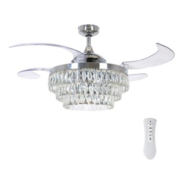 FANAWAY 212923 - LED Laeventilaator VEIL 6xE14/4,5W/230V läikiv kroom + kaugjuhtimispult