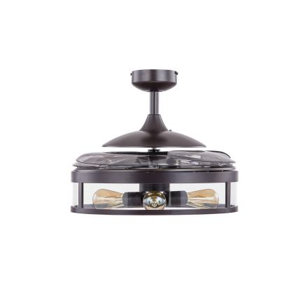 FANAWAY 212927 - LED-laeventilaator CLASSIC 3xE27/4W/230V must, läbimõõt 112 cm + kaugjuhtimispult