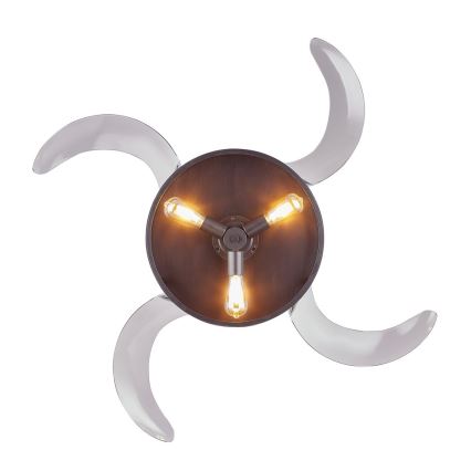 FANAWAY 212927 - LED-laeventilaator CLASSIC 3xE27/4W/230V must, läbimõõt 112 cm + kaugjuhtimispult
