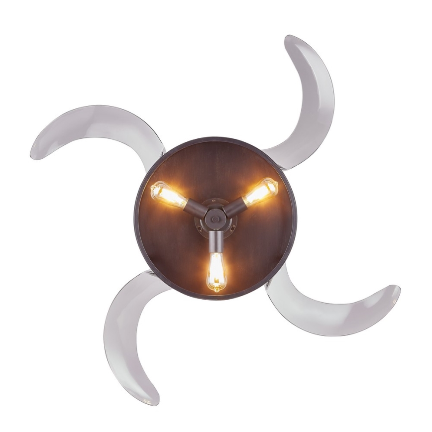 FANAWAY 212927 - LED Laeventilaator CLASSIC 3xE27/4W/230V must + kaugjuhtimispult