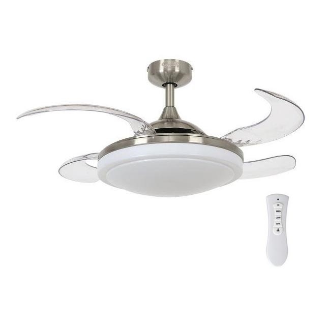 FANAWAY 212982 - Laeventilaator EVORA 2xE27/20W/230V läikiv kroom + kaugjuhtimispult