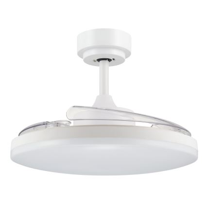 FANAWAY 21612949 - LED Hämardatav laeventilaator STROLL LED/30W/230V 2700/3500/5000K d. 106 cm valge/läbipaistev + kaugjuhtimispult