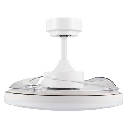 FANAWAY 21612949 - LED Hämardatav laeventilaator STROLL LED/30W/230V 2700/3500/5000K d. 106 cm valge/läbipaistev + kaugjuhtimispult