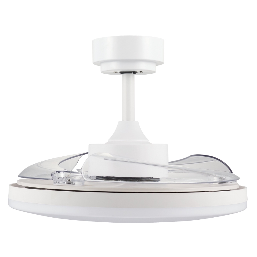 FANAWAY 21612949 - LED Hämardatav laeventilaator STROLL LED/30W/230V 2700/3500/5000K d. 106 cm valge/läbipaistev + kaugjuhtimispult
