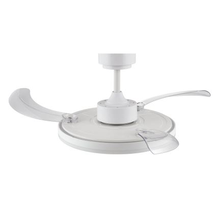 FANAWAY 21612949 - LED Hämardatav laeventilaator STROLL LED/30W/230V 2700/3500/5000K d. 106 cm valge/läbipaistev + kaugjuhtimispult