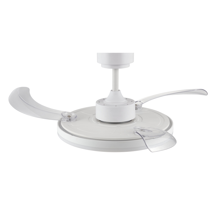FANAWAY 21612949 - LED Hämardatav laeventilaator STROLL LED/30W/230V 2700/3500/5000K d. 106 cm valge/läbipaistev + kaugjuhtimispult