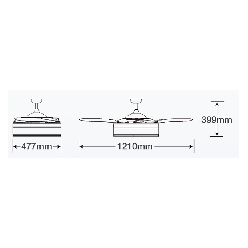 FANAWAY 511030 - LED Laeventilaator FRASER 3xE27/20W/230V valge + kaugjuhtimispult
