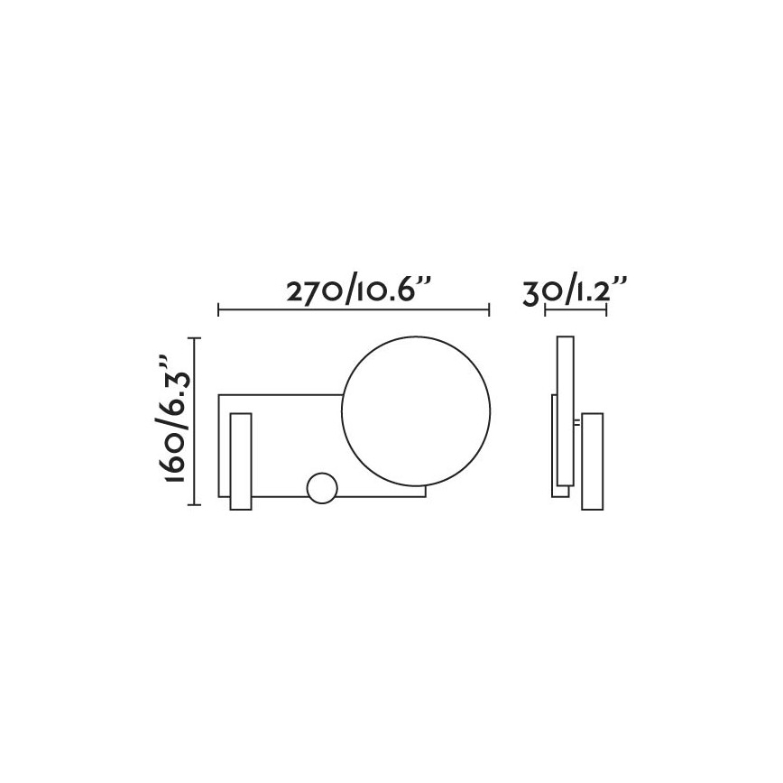 FARO 20065 - LED Hämardatav väike seinalamp KLEE LED/10W/230V + LED/3W parem