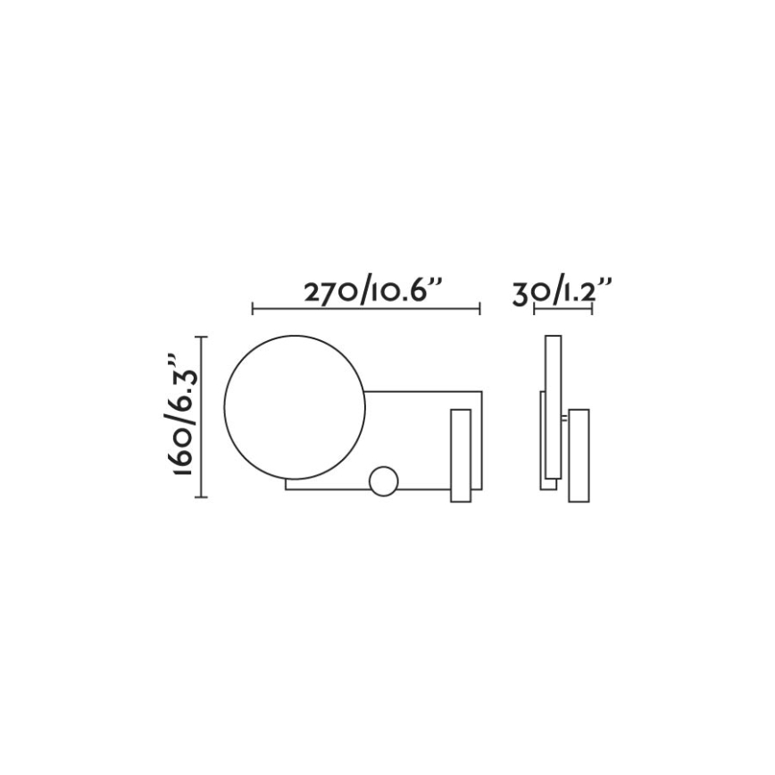 FARO 20066 - LED Hämardatav väike seinalamp KLEE LED/10W/230V + LED/3W vasak