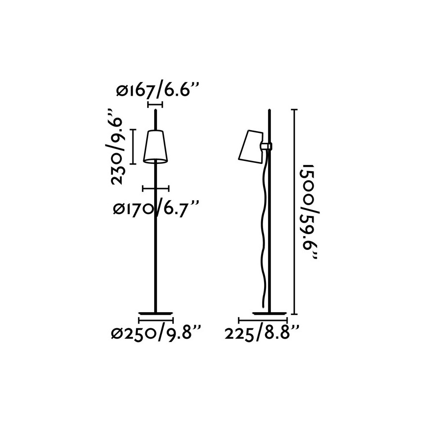 FARO 29998 - Põrandalamp LUPE 1xE27/20W/230V läikiv kroom