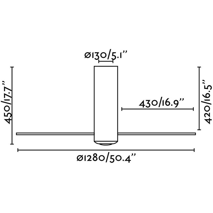 FARO 32036 - Laeventilaator TUBE FAN must/läbipaistev d. 128 cm + kaugjuhtimispult