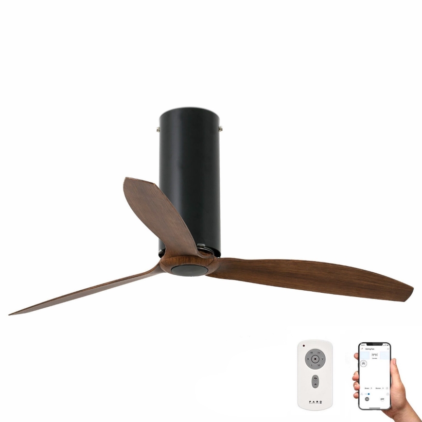 FARO 32037WP - Laeventilaator TUBE FAN Wi-Fi must/ pruun d. 128 cm + pult